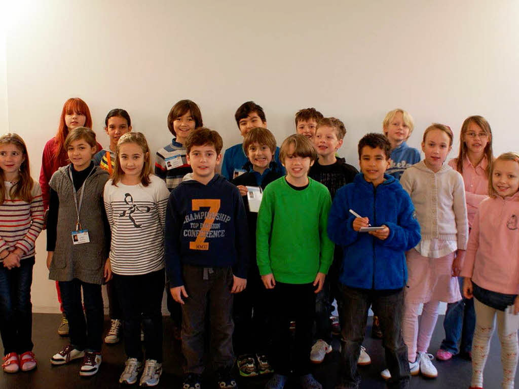 Die Klasse 4b der Weiherhofgrundschule aus Freiburg mit ihrer Lehrerin  Frau Marianne Cordes