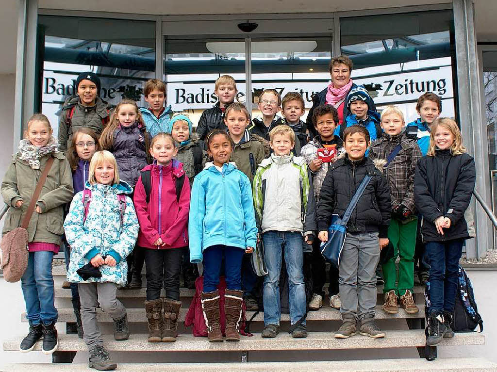 Die Klasse 4 der Hofackerschule aus Waltershofen mit ihrer Lehrerin Frau Sibylle Hohwieler