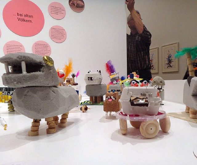 Hippos sind in der Tinguely-Kinderclub-Ausstellung zu sehen.   | Foto: Dietrich