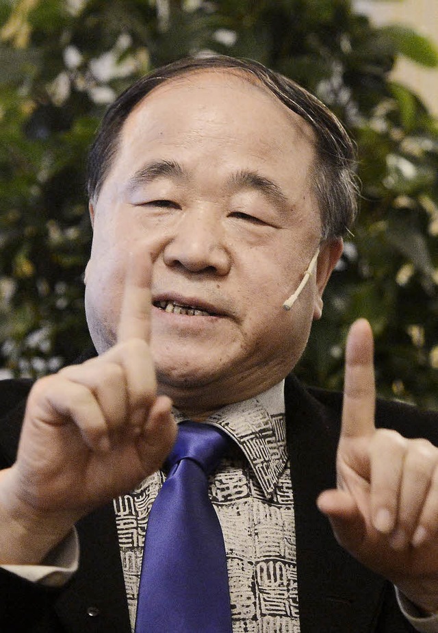 In Stockholm verteidigte Nobelpreistrger Mo Yan die Zensur in China.   | Foto: afp/bartsch