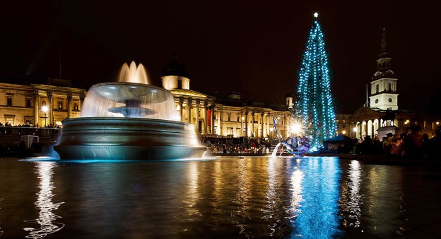Seit 66 Jahren schenkt Norwegen Englan...hnachtsbaum fr den Trafalgar Square.   | Foto: AFP