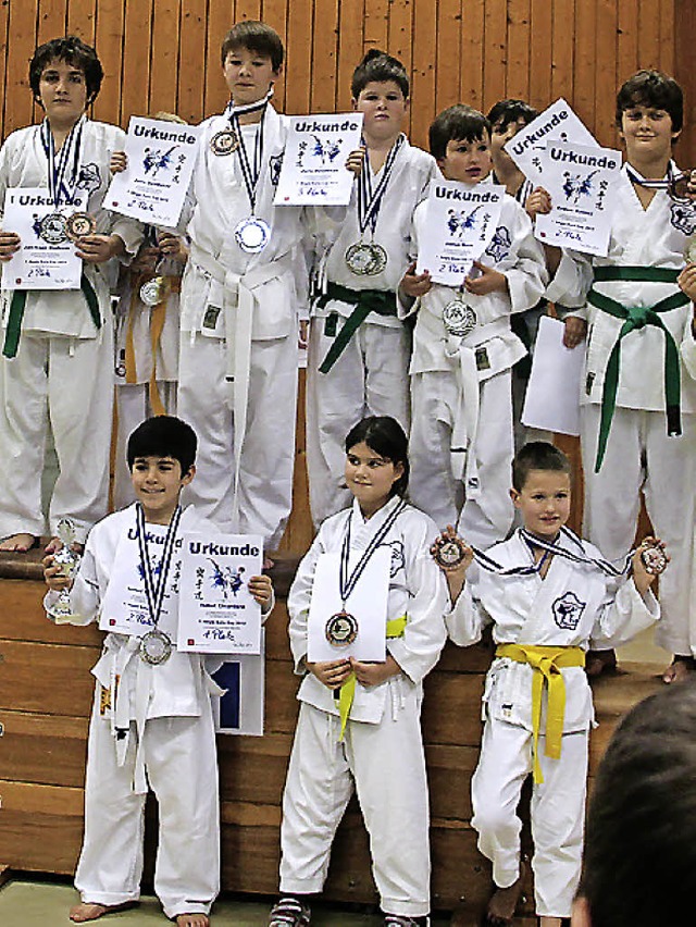 Die Heitersheimer Karateka holten in Steinen insgesamt 28 Medaillen.   | Foto: Karl-Hans Knig