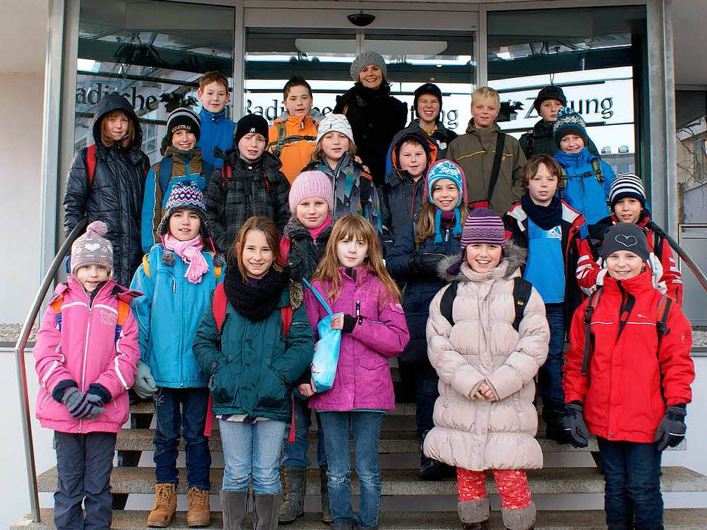 Die Klasse 4g der Grund- und Werkrealschule aus Gutach mit ihrer Lehrerin Frau Susanne Brndle-Schulz