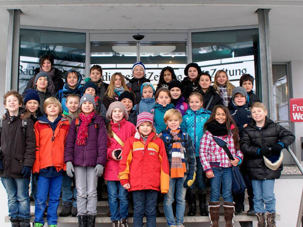 Die Klasse 4b der Wilhelm-August-Lay-Schule aus Btzingen mit ihrer Lehrerin Frau Heike Thunert