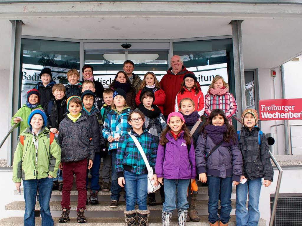 Die Klasse 4 der Grundschule Diersburg aus Hohberg mit ihrem Lehrer Herr Bernhard Ghringer