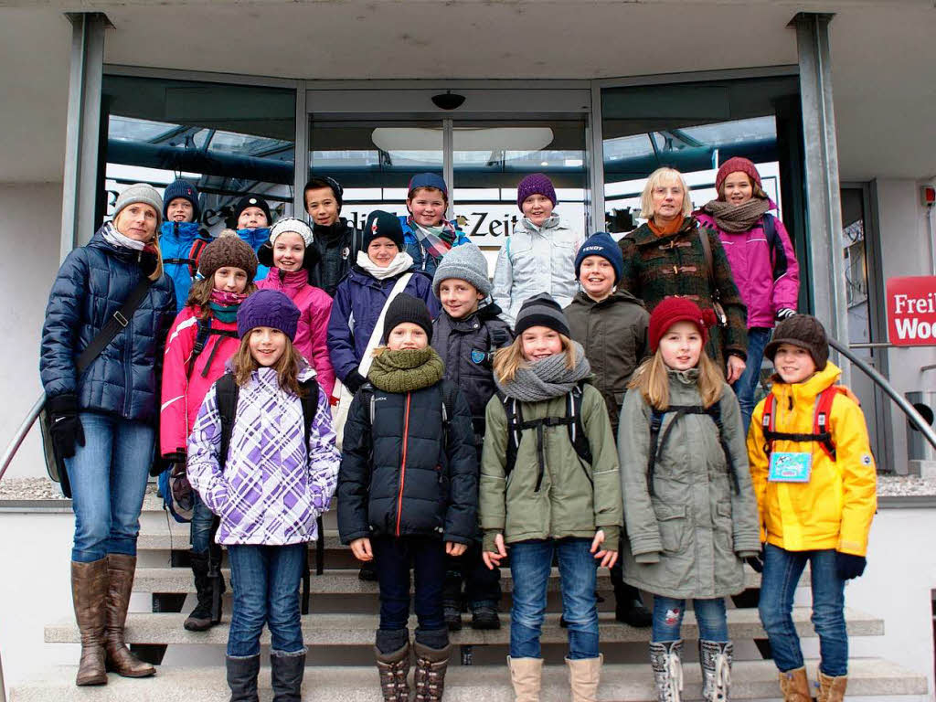 Die Klasse 4 der Abt-Steyrer-Schule aus St. Peter mit ihrer Lehrerin Frau Katharina Vogtmann