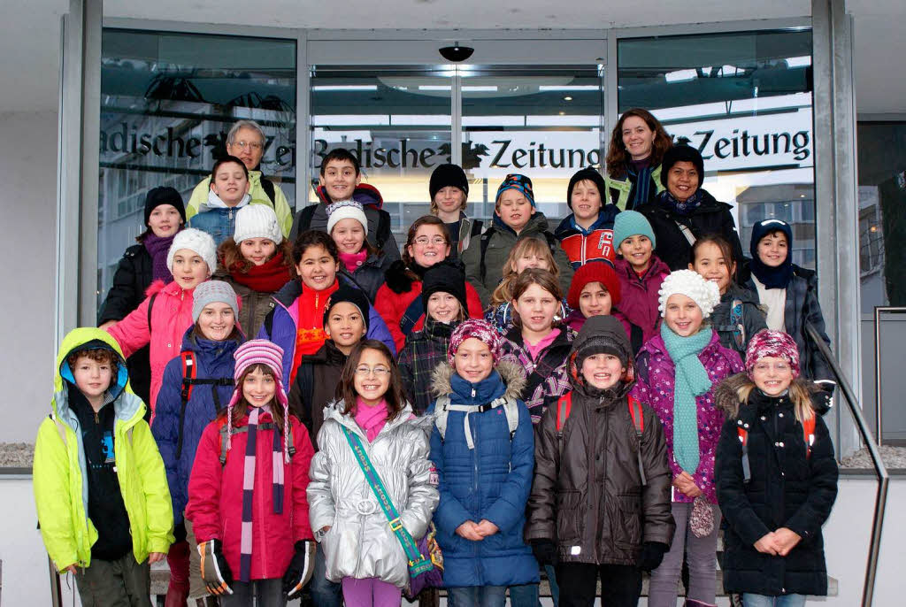 Die Klasse 4 der Grundschule Salzert aus Lrrach mit ihrer Lehrerin Frau Gabriele Errerd