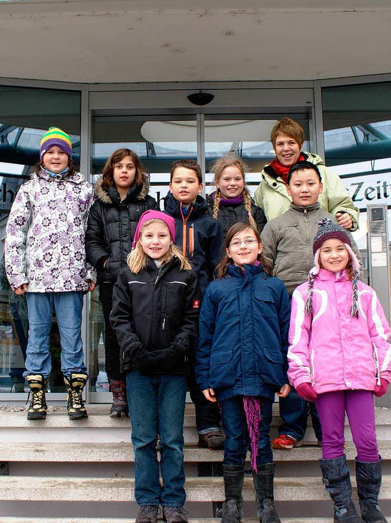 Die Klasse 4b der Spachheilschule aus Emmendingen mit ihrer Lehrerin Frau Ulrike Strmer-Kirchhoff