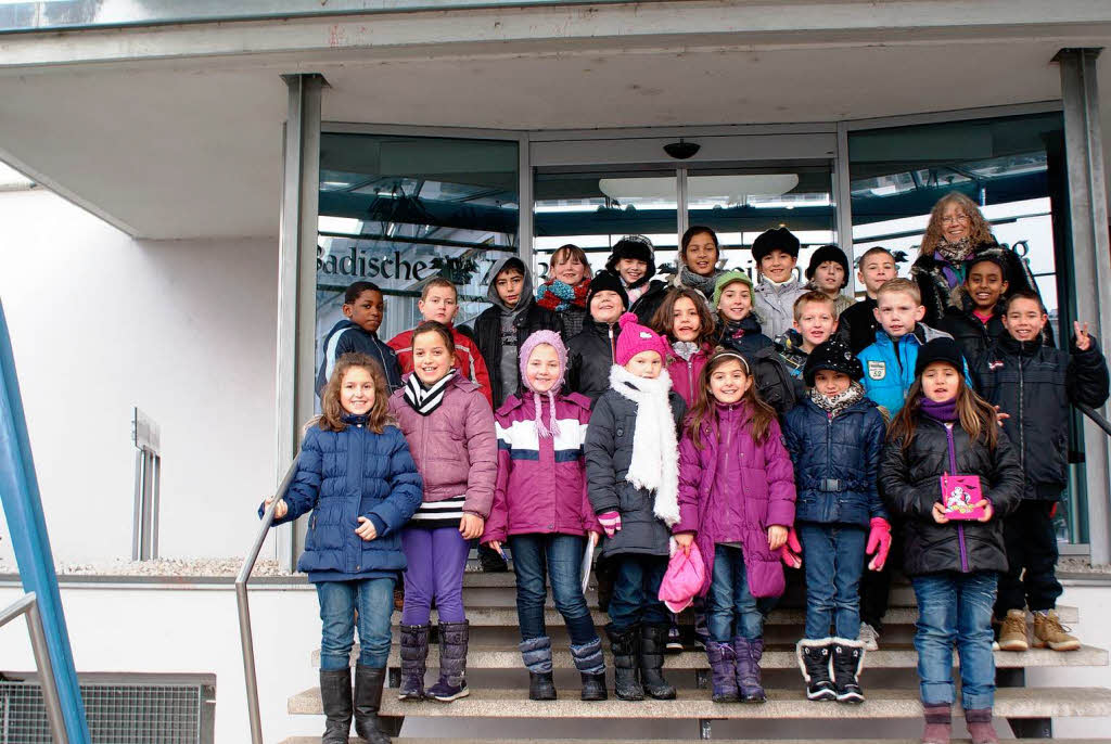 Die Klasse 4c der Adolf-Reichwein-Schule aus Freiburg mit ihrer Lehrerin Frau Gabi Kaiser