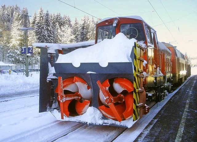 Schneefrse auf der Dreiseenbahn im Einsatz  | Foto: Werner Ritter