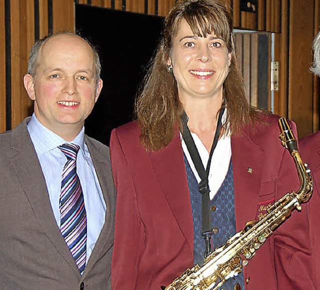 Musik ist Trumpf - Anke Bauer ist seit...el, die Martin Drayer (links) bergab.  | Foto: Andrea Steinhart