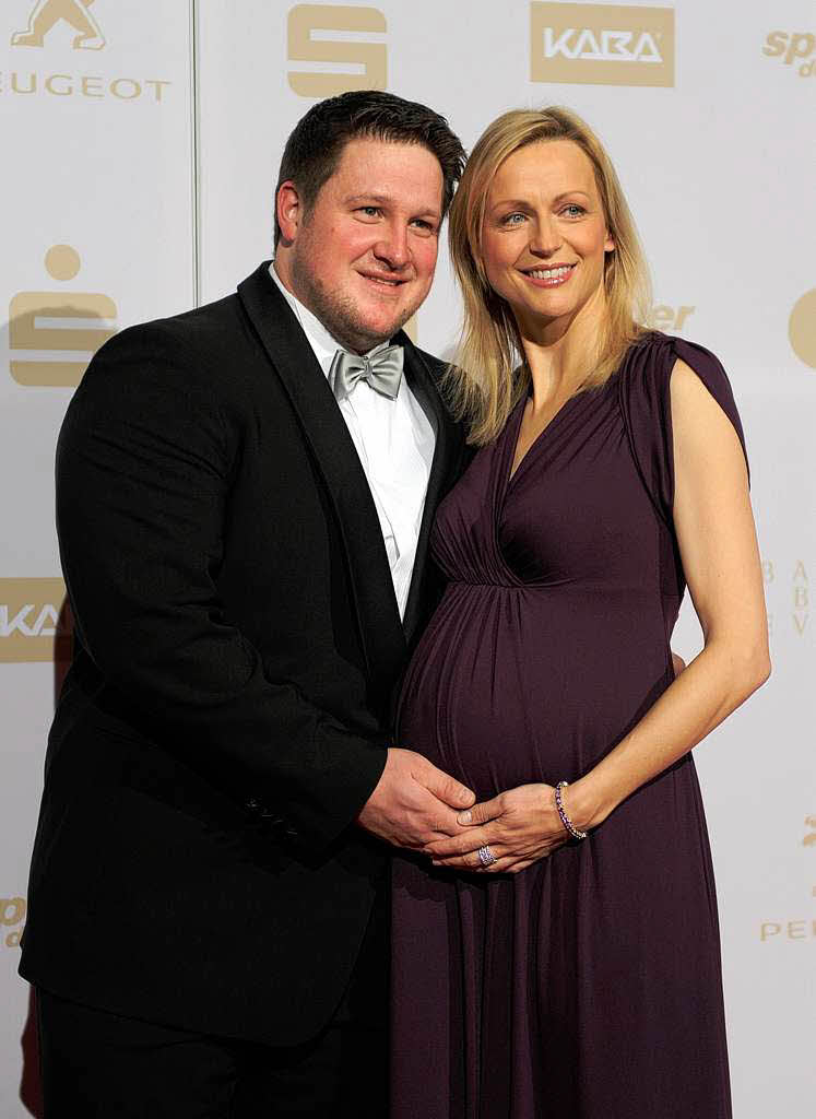 Gewichtheber Matthias Steiner und seine schwangere Frau Inge
