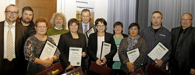 Ehrungen beim Sulzer Fuballverein (vo...onte und Vorsitzender  Rochus Becherer  | Foto: Heidi Fssel