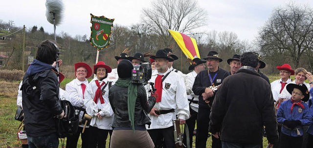 Die Bllerschtzen &#8222;Altdorfer Revoluzzer&#8220; vor der Kamera.  | Foto: Sandra Decoux-Kone