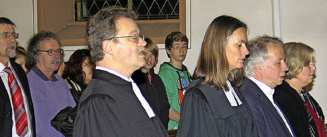 Beim Abschiedsgottesdienst, von links ...Hartmut Trndle und seine Frau Gisela.  | Foto: Christiane Franz