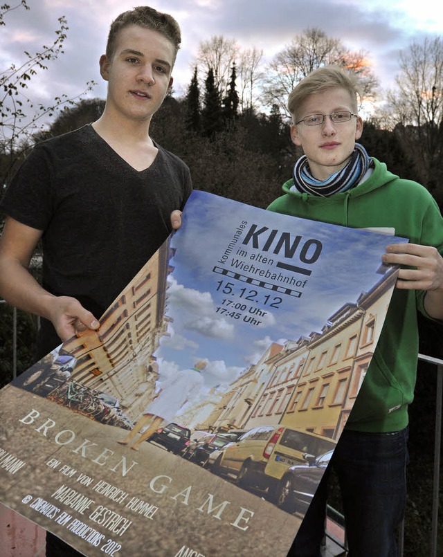 Heinrich Hummel (links) und Gustav Kol...hren Film, der im Koki gezeigt wurde.   | Foto: michael bamberger