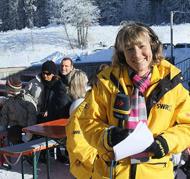 Die SWR 1 Moderatorin Petra Klein ist ...o auf dem Feldberg mit von der Party.   | Foto: Eva Weise