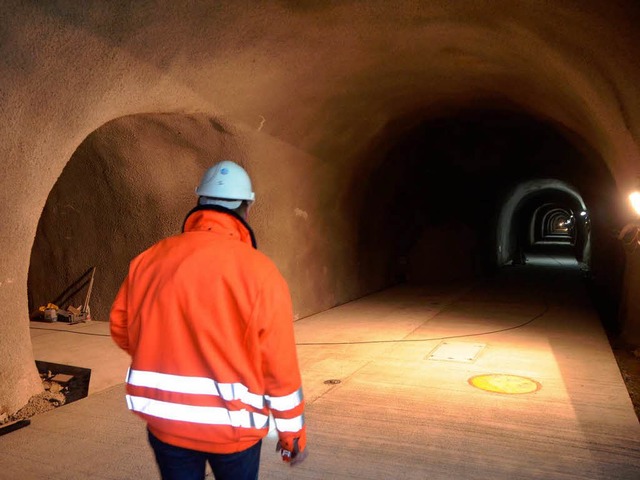 Der Rettungsstollen fr den Hugenwaldt...ungsgang (Querschlag) zur Tunnelrhre.  | Foto: Sylvia Timm