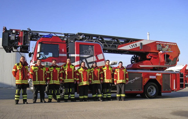 Ein achtkpfiges Kommando der Feuerweh...ark, Michael Schnur und Martin Grosse   | Foto: Feuerwehr