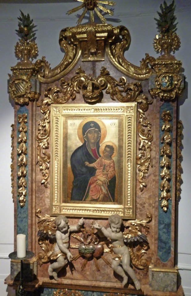 Die Kopie des Marien-Bildes in der Hauskapelle des Kollegs St. Blasien.  | Foto: Thomas Mutter