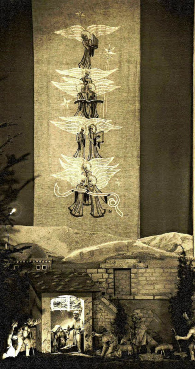 In der  <rot>1936</rot> eingeweihten n...nz Spiegelhalter  geschnitzte Krippe.   | Foto: Archiv Hans Sigmund