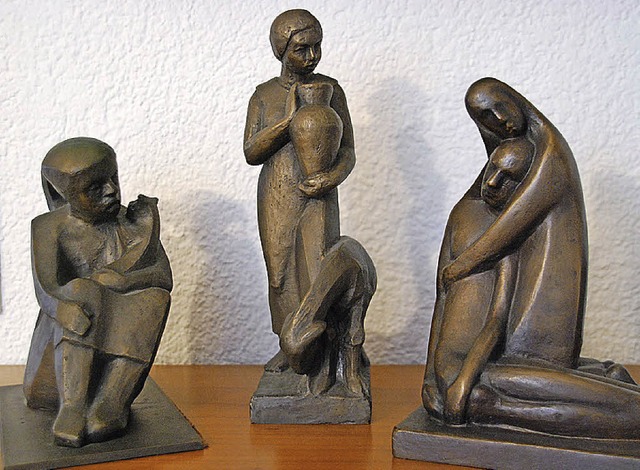 Drei Bronzeplastiken von Arnold Schneider in Privatbesitz   | Foto: privat/Staub