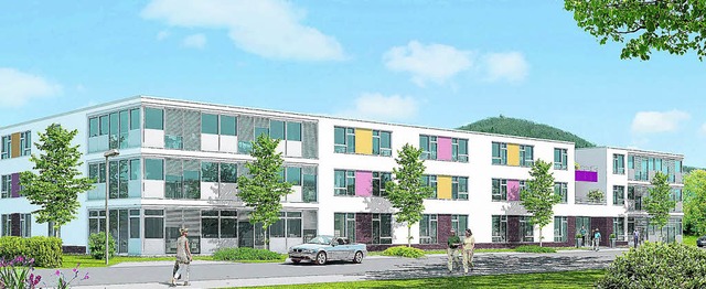 So knnte das neue Pflegeheim in der T... er im Gemeinderat vorgestellt wurde.   | Foto: Grafik: FWD Hausbau- und Grundstcks GmbH