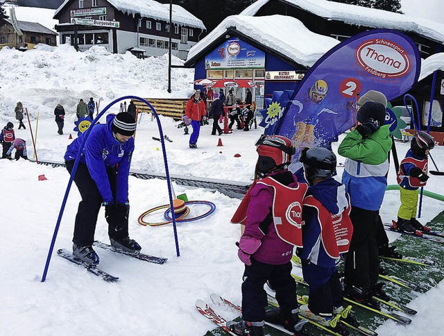 Am Grafenmatt gab es ein Notprogramm von Kids on snow.   | Foto: thoma