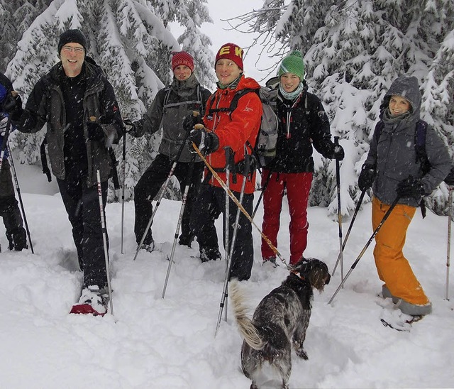 Schneehschuhwandern macht bei jedem Wetter Spa.    | Foto: Valerie Bssler