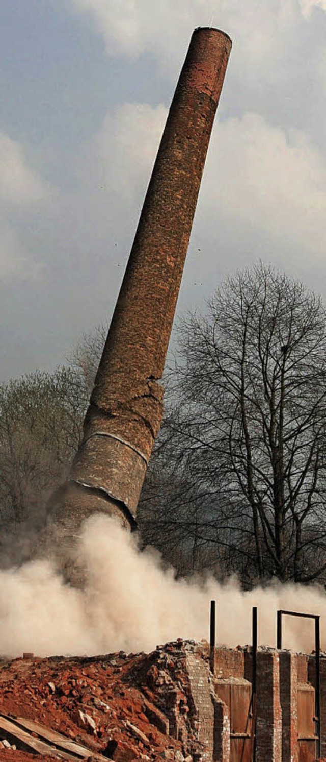 Der &#8222;schiefe Turm von Bliibich&#...en Ziegelei ein groer Haufen Schutt.   | Foto: Karin Heiss