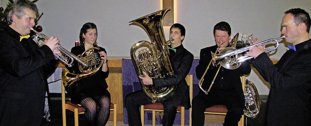 Das Quintett Brassant mit Christian Sc... (von links) berzeugte die Zuhrer.   | Foto: Michael Gottstein