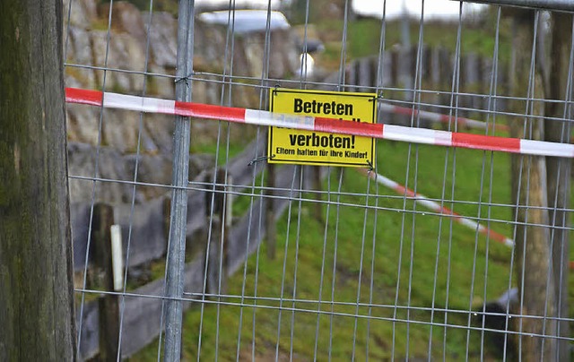 Gesperrt ist die Seilbahn auf dem Spielplatz Bifang in Obereichsel.  | Foto: Peter Gerigk
