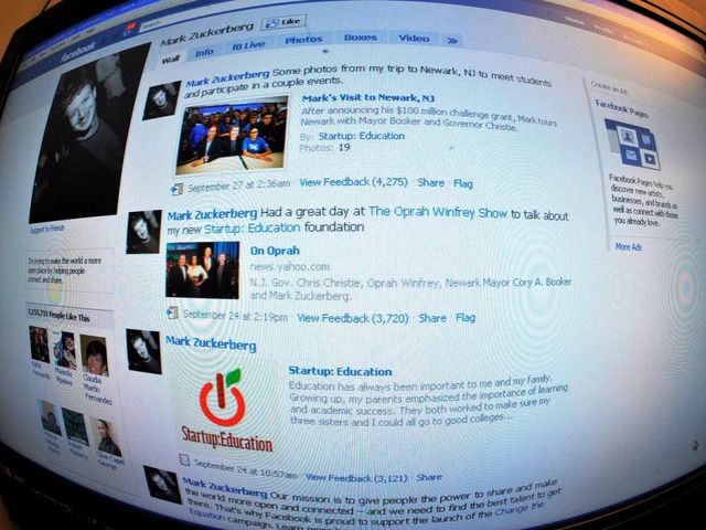 Die Seite von Facebook-Grnder Zuckerb...hwester die Privatsphren-Einstellung.  | Foto: AFP