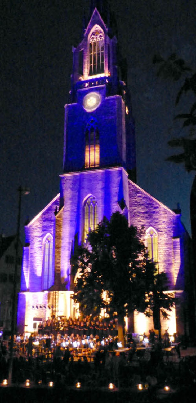 Lichtinszenierung 150 Jahre Kndringer Kirche  | Foto: Aribert Rssel