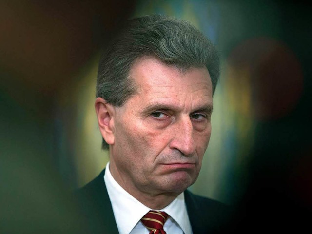 Findet Thierses Schwabenschelte ungere...EU-Energiekommissar Gnther Oettinger.  | Foto: dpa