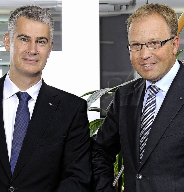 Andreas Herz und Markus Dauber fhren die Volksbank.   | Foto: VOBA