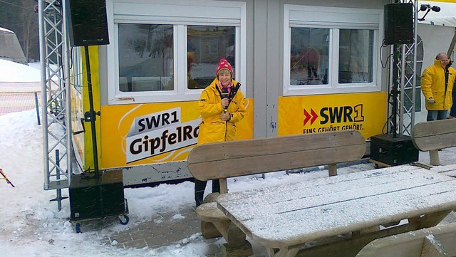 Anorak und Pudelmtze gehren beim SWR...radio zur Ausrstung von Petra Klein.   | Foto: Hans-Jochen Kpper