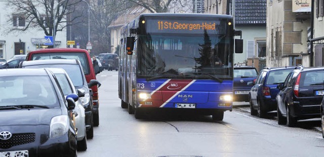 Wenn die Andreas-Hofer-Strae auf beid...verkehr mit Bussen kaum noch mglich.   | Foto: Michael Bamberger