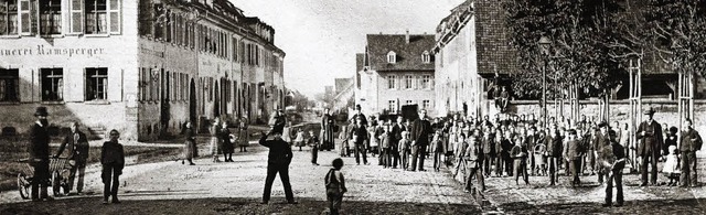 Historische Ansicht der Karl-Friedrich...ck vom Dreiknig stadtauswrts um 1875  | Foto: Privat