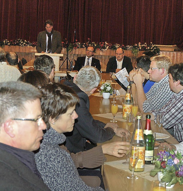 Brgermeister Rainer Fritz beim Neujahrsempfang in Menzenschwand.  | Foto: Christiane Sahli