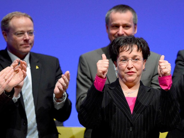 Auf dem FDP-Landesparteitag in Stuttga...ende der FDP, Birgit Homburger (v.l.).  | Foto: dpa