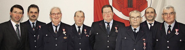 Die Feuerwehr Ettenheim hat langjhrig...ndant Jrgen Rauer und  Hans Selchow.   | Foto: Sandra Decoux-Kone