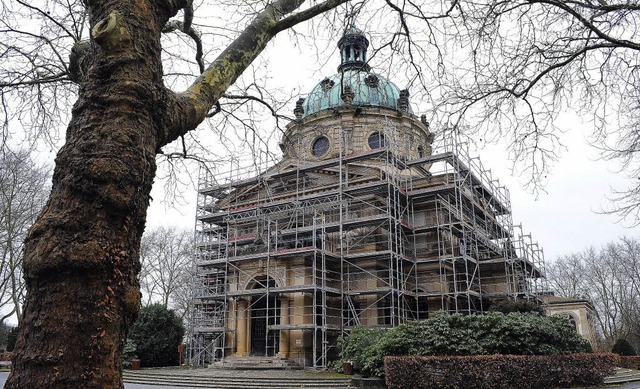 Die stimmungsvollste Baustelle Freibur...nsegnungshalle auf dem Hauptfriedhof.   | Foto: Thomas Kunz