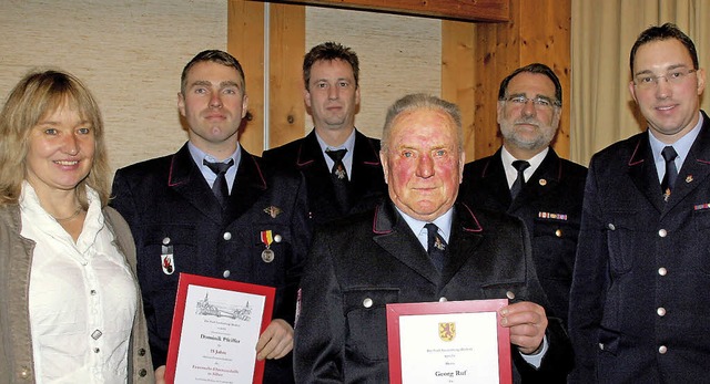 Die Stadt  Laufenburg und die Feuerweh...rkus Rebholz, es fehlt Joachim Zipfel.  | Foto: Charlotte Frse