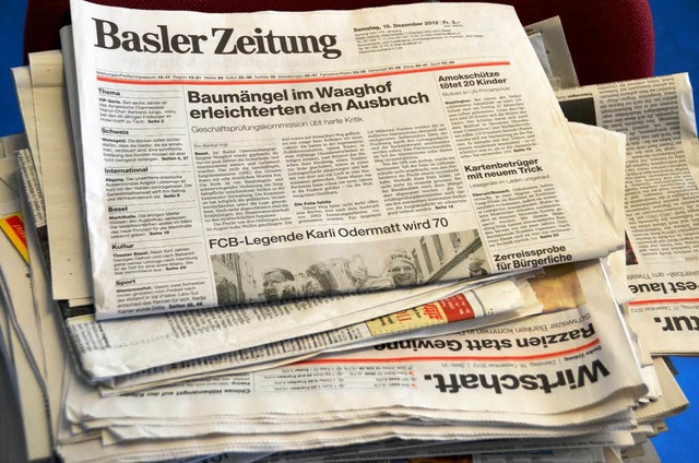 Soll knftig in Zrich gedruckt werden: die Basler Zeitung.  | Foto: Michael Baas