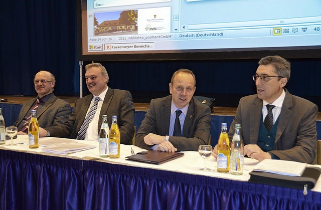 Auf dem  Podium: Prsident Kilian Schn...Schmidt und  Ernst Nickel (von links)   | Foto: Sigrid Umiger