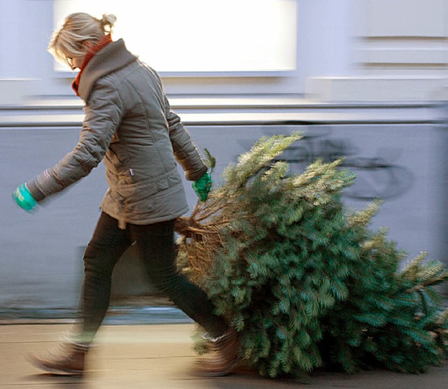 Den Weihnachtsbaum muss man nicht selb...sorgen &#8211; das bernimmt das DRK.   | Foto: F.Gentsch /dpa