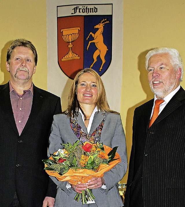 Brgermeisterstellvertreter Georg Zimm...hard Wiezel wnschte ihr viel Erfolg.   | Foto: felix held