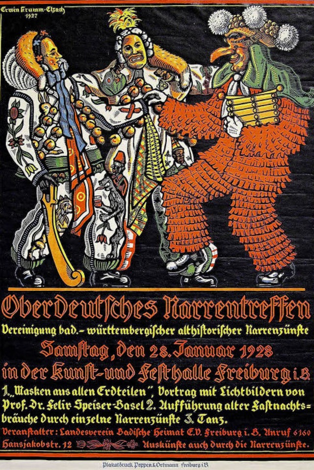 Mit diesem Plakat wurde fr das erste Oberdeutsche Narrentreffen geworben.     | Foto: sigmund