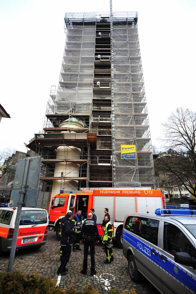 Das Schwabentor in Freiburg wird derze...h ein Mann durch einen Sturz verletzt.  | Foto: Thomas Kunz